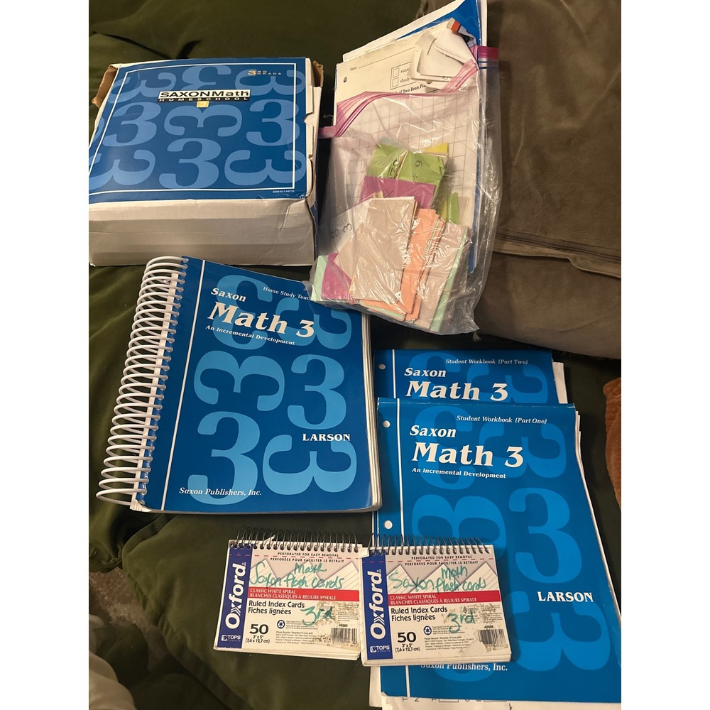 Saxon Math 3 Homeschool Kit 1st Edition Teacher Manual Workbooks Flashcards